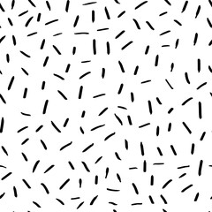 Seamless pattern with variety abstract shapes, lines, strokes, stripes. Background drawn with ink and marker in hand drawn style. Illustrations with natural texture in the Scandinavian style. Vector