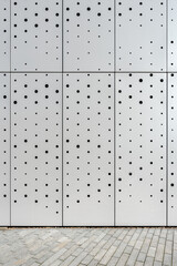 Modern exterior panels made from aluminum composite.