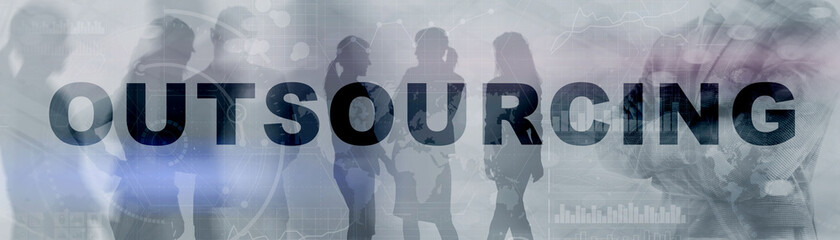 Outsourcing Service Workforce. Global Business Industry Concept. Business Banner