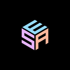 Letter ESA. Hexagon design vector