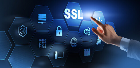 SSL Secure Sockets Layer concept. Cryptographic protocols provide secured communications