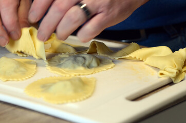 selbstgemachte Ravioli mit Duxelles