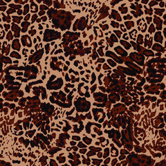 Abstract animal skin leopard seamless pattern design. Jaguar, leopard, cheetah, panther fur. Seamless camouflage background for fabric, textile, design, cover, wrapping.