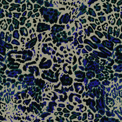 Abstract animal skin leopard seamless pattern design. Jaguar, leopard, cheetah, panther fur. Seamless camouflage background for fabric, textile, design, cover, wrapping. - 422120567