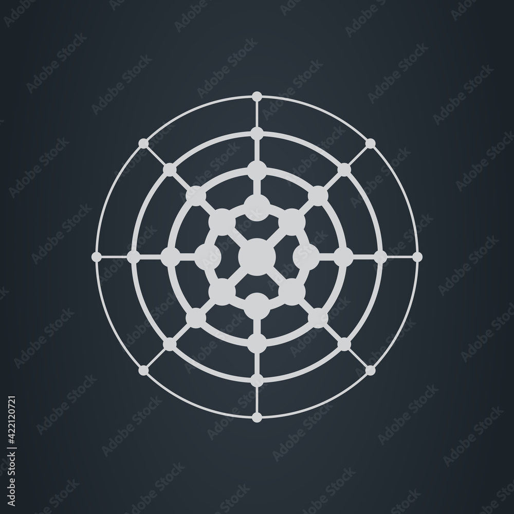Poster modern stylish logo. design element with circles and lines. vector logotype template. grid structure