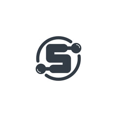 Letter S - logo with leverage system. Monogram, initial or logotype. Vector design element or icon.