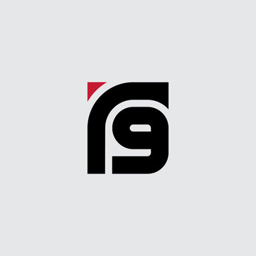R and 9 - logo. R9 - logotype. Design element or icon. Vector.