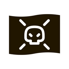 Pirate Flag Icon Vector Glyph Illustration