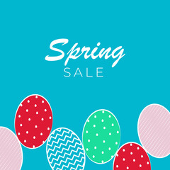 Spring Sale banner with eggs