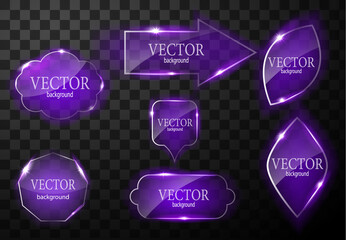 Glass vector button plane. Easy editable background