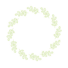 green_leaf_frame_circle 緑 黄緑 新緑 葉 フレーム サークル 円 丸 飾り 飾り罫 可愛い シンプル お洒落 春