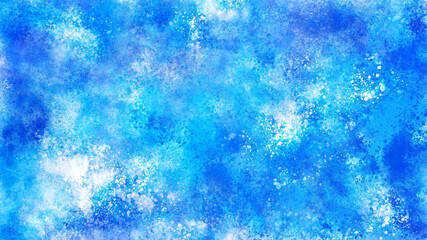 青色、水色の水彩の筆の跡、背景素材、テクスチャ