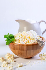 Organic cottage cheese with homemade sour cream.