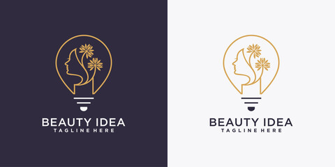 Beauty idea logo design template with creative concept