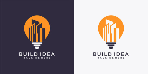 Building idea logo design template with creative concept