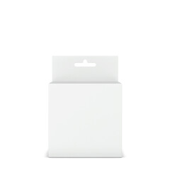 Blank box packaging with hanger mockup