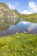 Fototapeta na wymiar Landscape with The Kidney Lake, The Seven Rila Lakes, Bulgaria
