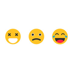 Vector emotional face icons.Vector illustration isolated on white background.