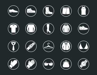 icons logo Clothes set for web and mobile.