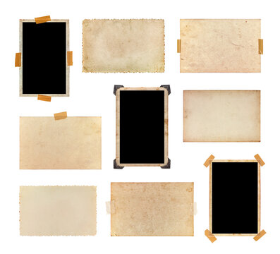 Set of vintage photos isolated on a white background.