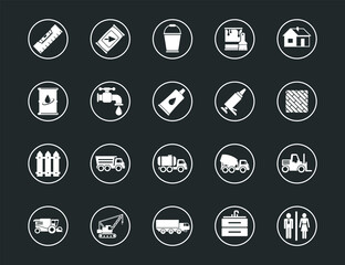 construction Set vector line icons with open path elements for mobile concepts and web apps. Collection modern infographic logo and pictogram.