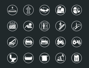 construction Set vector line icons with open path elements for mobile concepts and web apps. Collection modern infographic logo and pictogram.