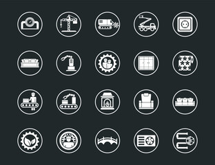 construction Set vector line icons with open path elements for mobile concepts and web apps. Collection modern infographic logo and pictogram.
