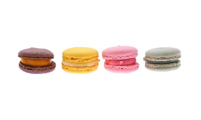 Macarons isolated on white background