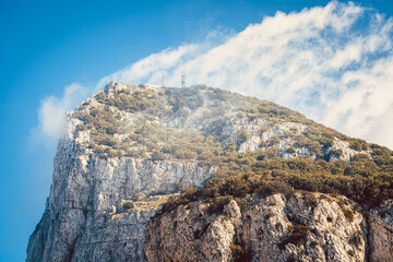 The rock of Gibraltar with cloud