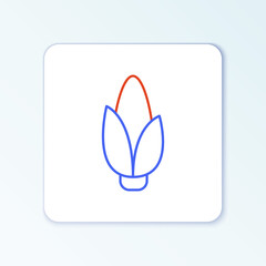 Line Corn icon isolated on white background. Colorful outline concept. Vector