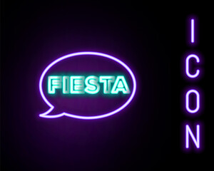 Glowing neon line Fiesta icon isolated on black background. Colorful outline concept. Vector