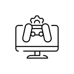 Game design black line icon. Pictogram for web page, mobile app, promo.