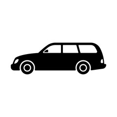 Obraz na płótnie Canvas Car icon. Black silhouette. Side view. Vector simple flat graphic illustration. The isolated object on a white background. Isolate.