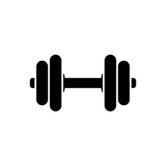 Dumbbell icon. Black silhouette. Front view. Vector simple flat graphic illustration. The isolated object on a white background. Isolate.