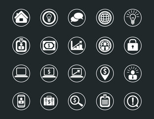 Web site vector icons set. Communication Internet icon collection.