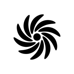 Flower icon. Black round silhouette. Vector simple flat graphic illustration. The isolated object on a white background. Isolate.