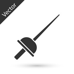 Grey Fencing icon isolated on white background. Sport equipment. Vector