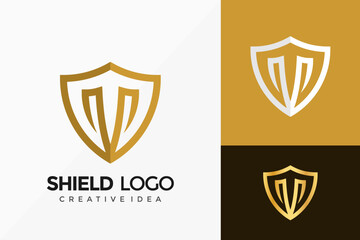 Letter M Shield Logo Vector Design. Abstract emblem, designs concept, logos, logotype element for template.