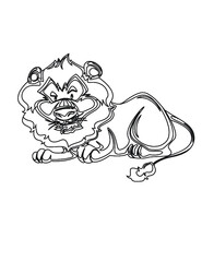 Happy cartoon lion within Illustration, you can add color by your choice and also for made a coloring guide for kids