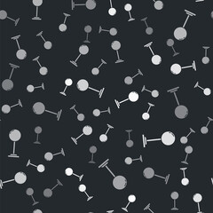 Grey Floor lamp icon isolated seamless pattern on black background. Vector