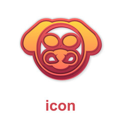 Gold Dog icon isolated on white background. Vector