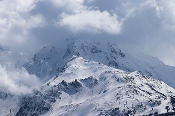 snow covered mountains
