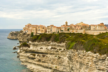 Fototapeta premium Houses and cliffs, Bonifacio, Corsica