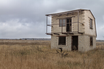 A ruined abandoned building in the Tavrian steppe.