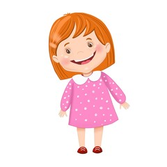 Cute little girl. Little children illustration.