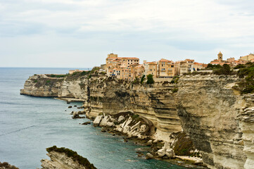 Fototapeta na wymiar Houses and cliffs, Bonifacio, Corsica