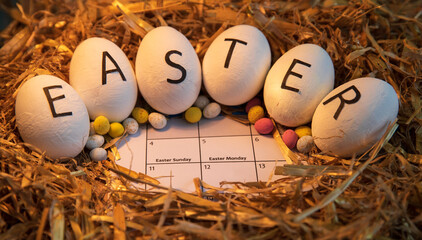 Easter 2021 Calendar - April 4th & 5th - Easter Theme - large and small eggs