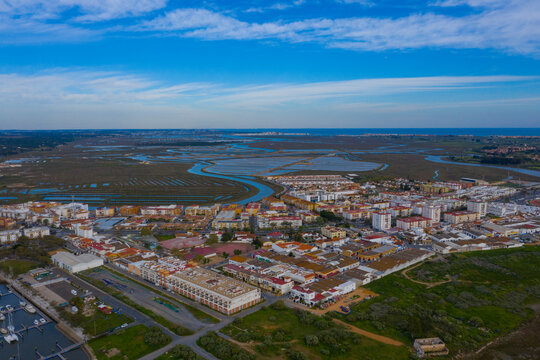 Aerial view of Ayamonte in Huelva Spain