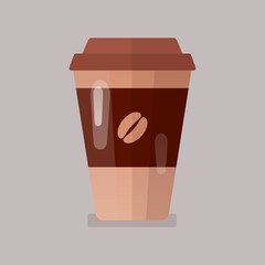Coffee in paper cup icon vector illustration.