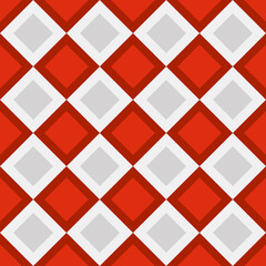 Rhombuses Orange White. Vector Pattern.